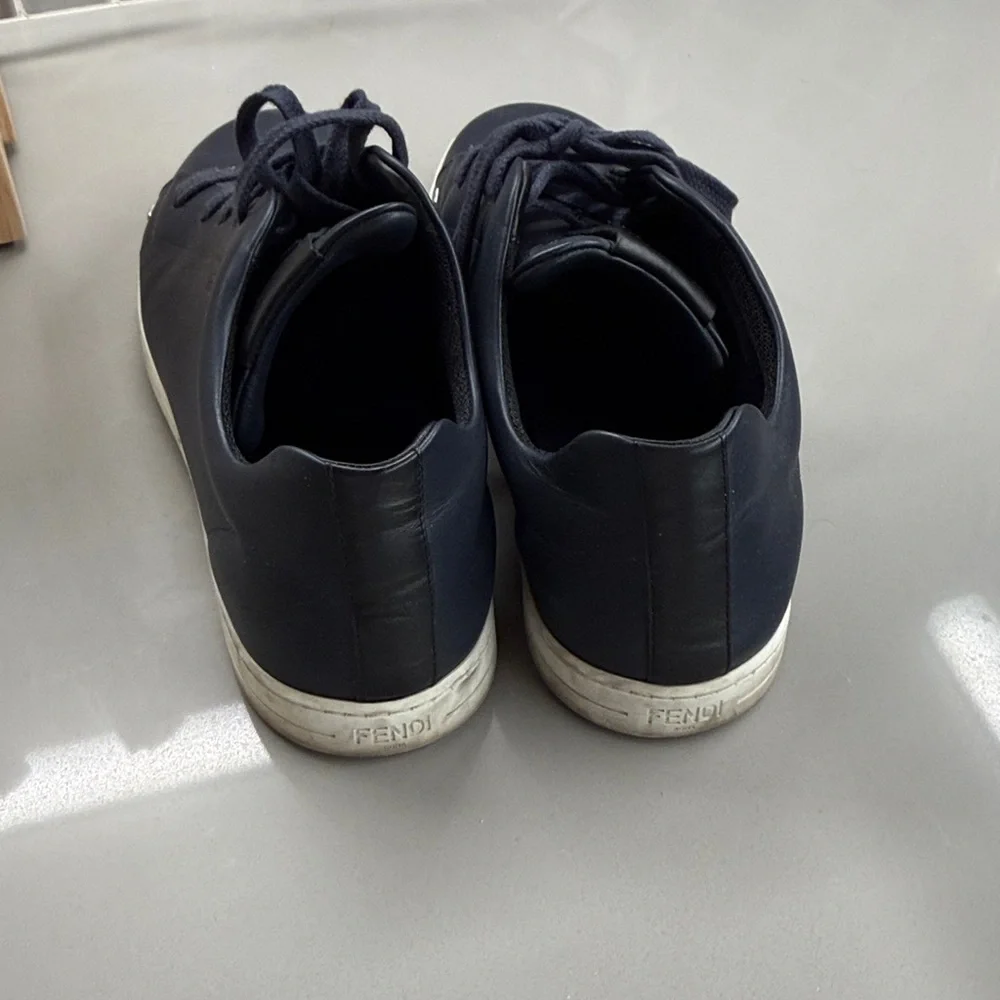 Fendi Men's Dark Blue Leather Sneakers - Picture 4 of 4